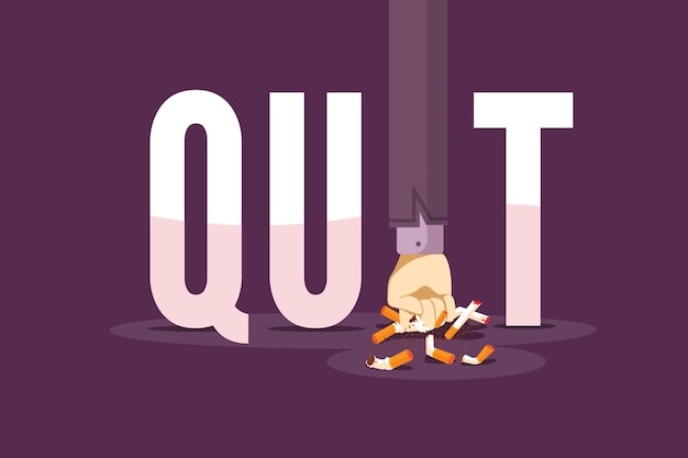 Free vector quit smoking concept with broken cigarettes