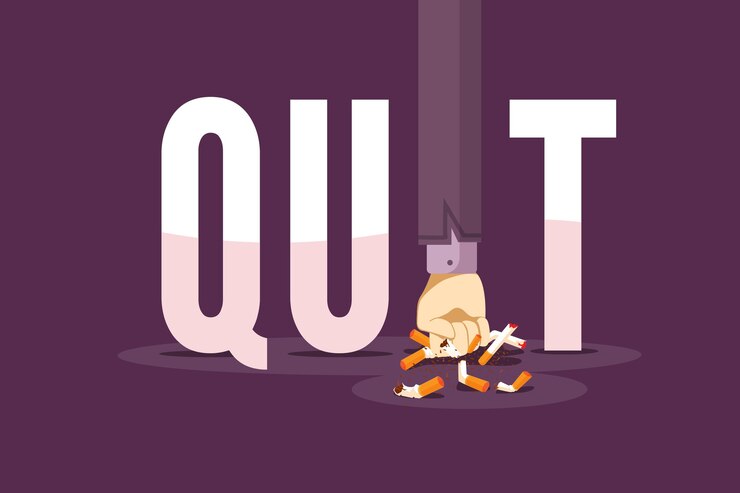 मुफ़्त वेक्टर quit smoking concept with broken cigarettes