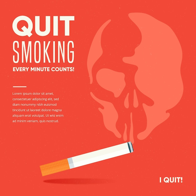 Vettore gratuito smettere di fumare illustrazione