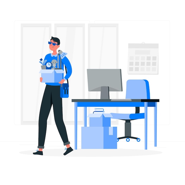 Free vector quitting a job concept illustration