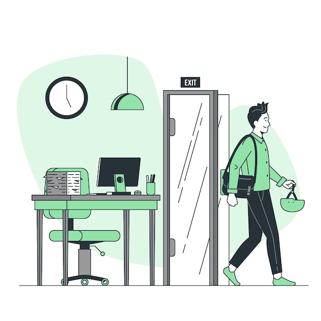 Free vector quitting time concept illustration