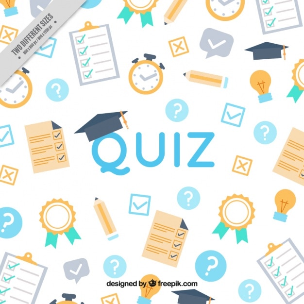 Free vector quiz background with flat objects