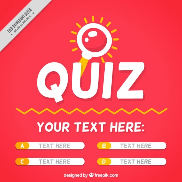 Free vector quiz background with question and four options