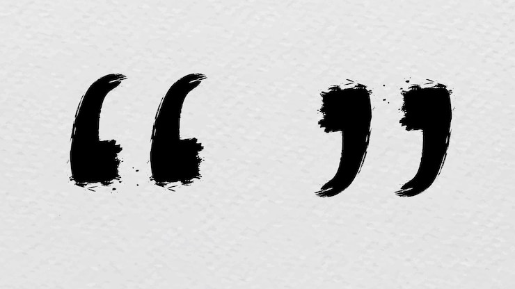 Free Vector quotation mark sign brush stroke style typography vector