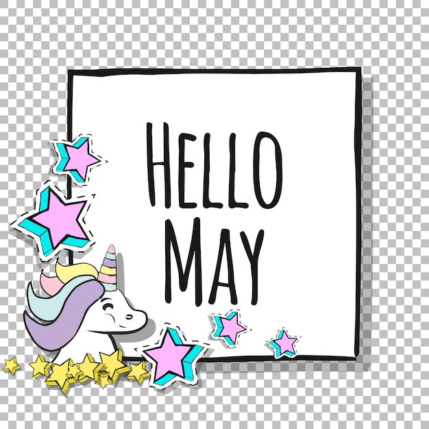 Free vector quote background with unicorn and stars