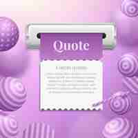 Free vector quote blank template on purple background