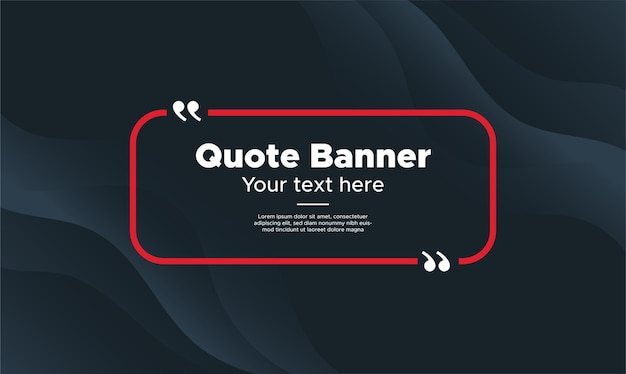 Quote frame with abstract wavy background vector template