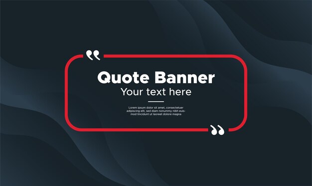 Quote Frame with Abstract Wavy Background Vector Template