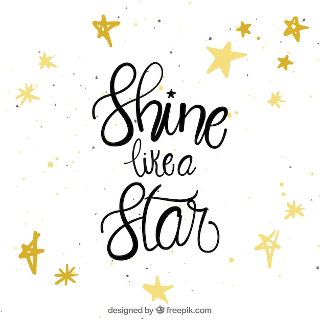 Quote and star background with lettering