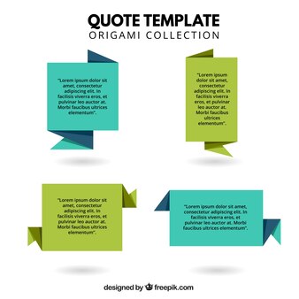 Quote templates in origami style