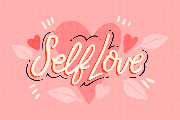 Free vector quote with self-love concept