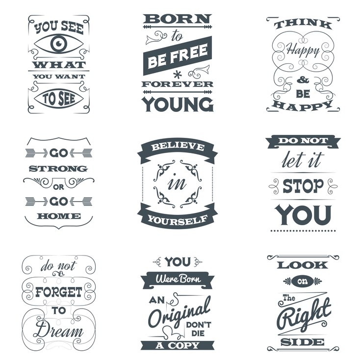 Free Vector quotes typography set