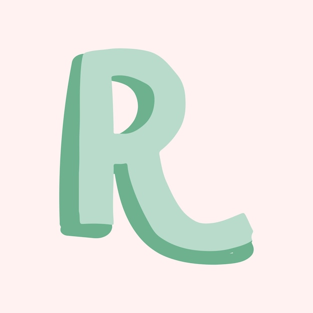 Free vector r letter doodle typography font vector