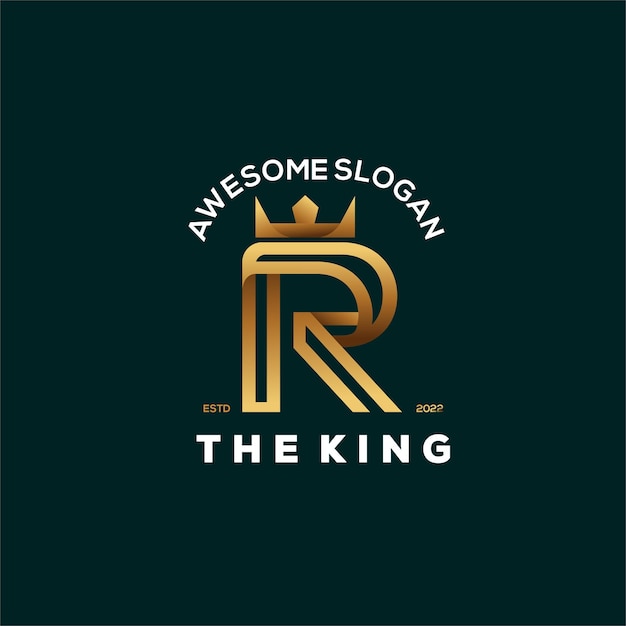 Бесплатное векторное изображение r письмо градиент роскошный дизайн логотипа