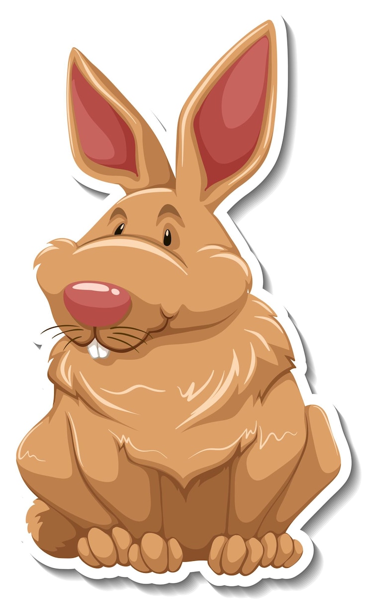 Free Vector rabbit cartoon character on white background
