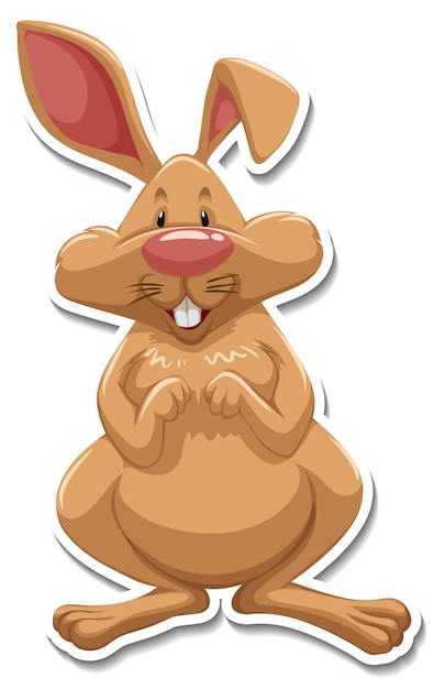 Free vector rabbit cartoon character on white background