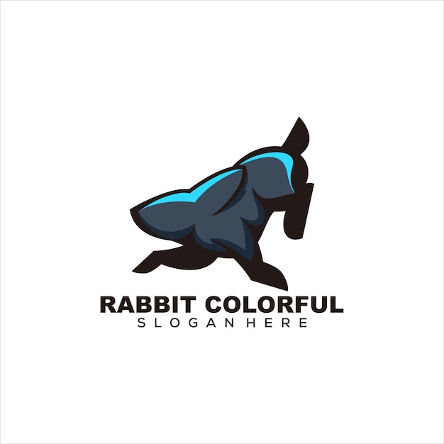 rabbit colorful logo illustration mascot