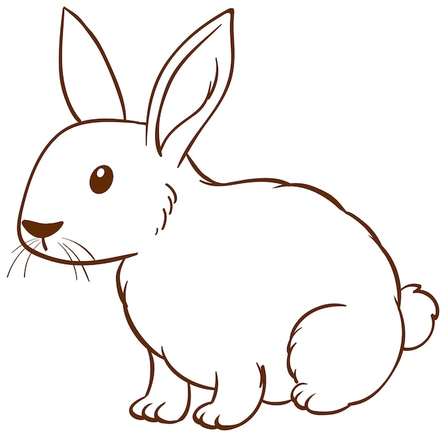 Free vector rabbit in doodle simple style on white background