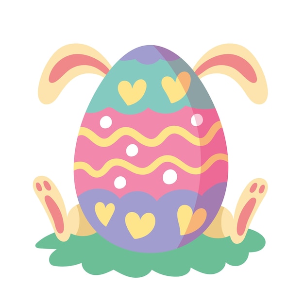 Free vector rabbit in egg painted