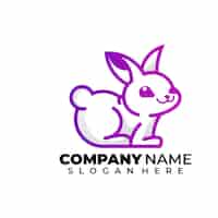 Free vector rabbit line art gradient logo