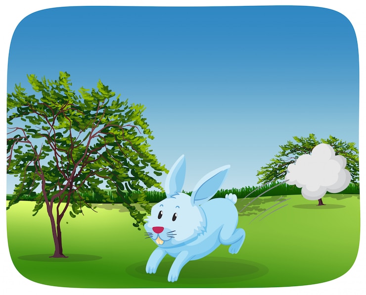 Free Vector rabbit in a park running
