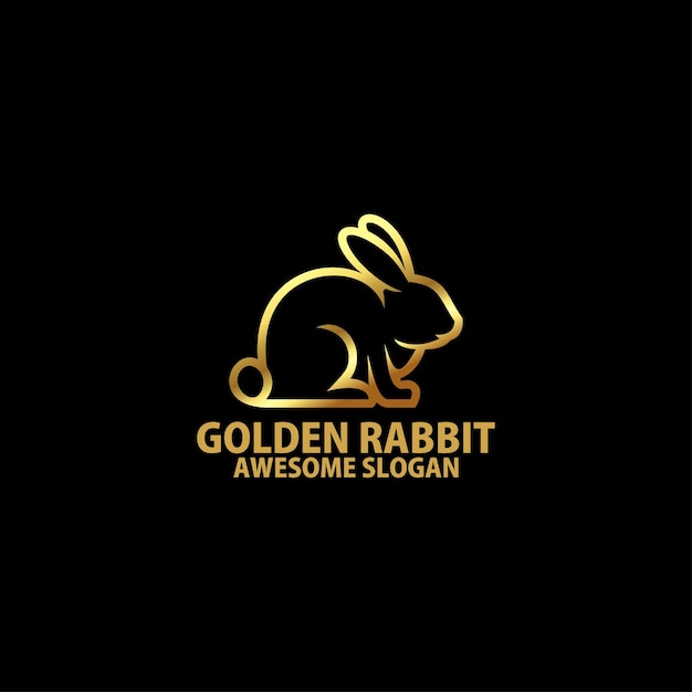 Free vector rabbit with luxury logo design line art