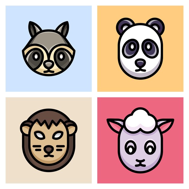 Raccoon, panda, pangolin, and sheep