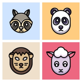 Raccoon, panda, pangolin, and sheep