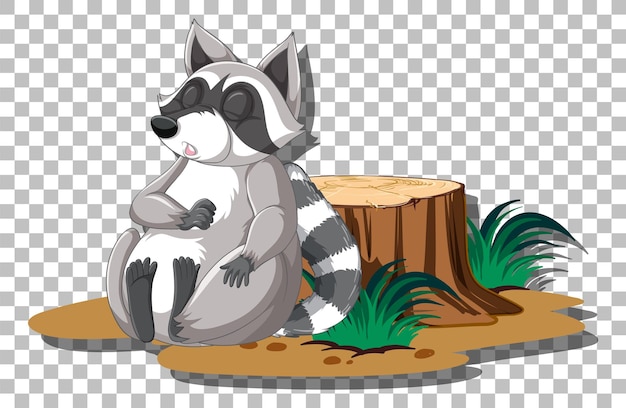 Free vector raccoon taking a nap cartoon character