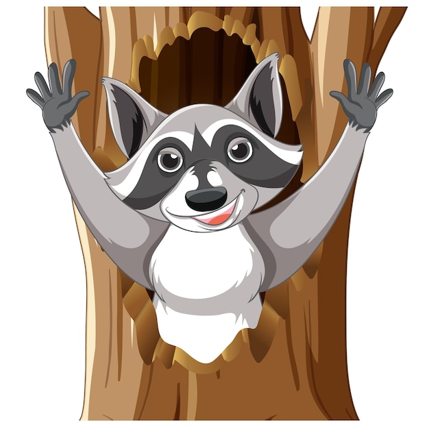 Free vector raccoon with happy face