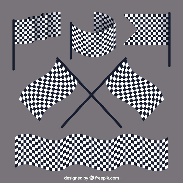 Free Vector race checkered flag collection with flat design