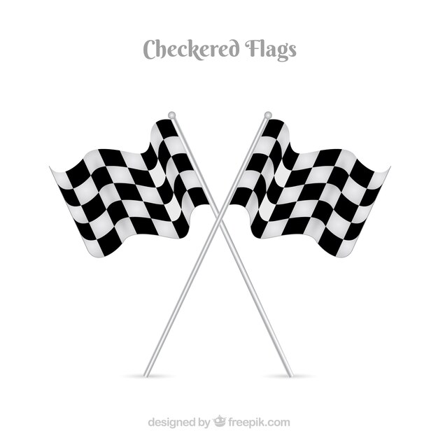 Race checkered flags with flat design