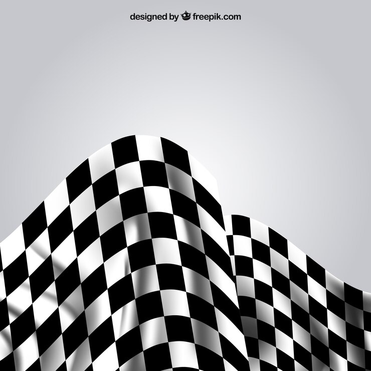 Free Vector race checkered flags with realistic design