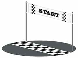 Free vector race line with start banner isolated