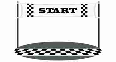 Free vector race line with start banner isolated