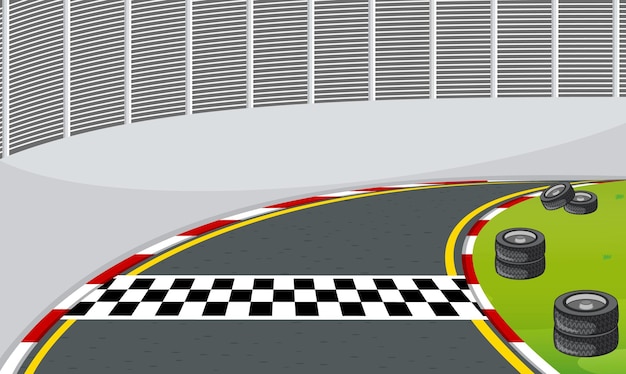 Free vector race track with start or finish line