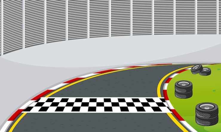 Free Vector race track with start or finish line