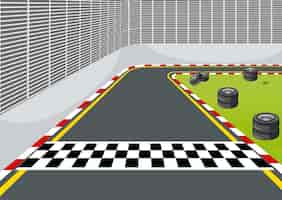 Free vector race track with start or finish line