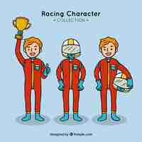 Free vector racing character collection