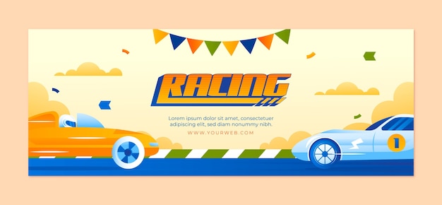 Racing competition facebook cover template