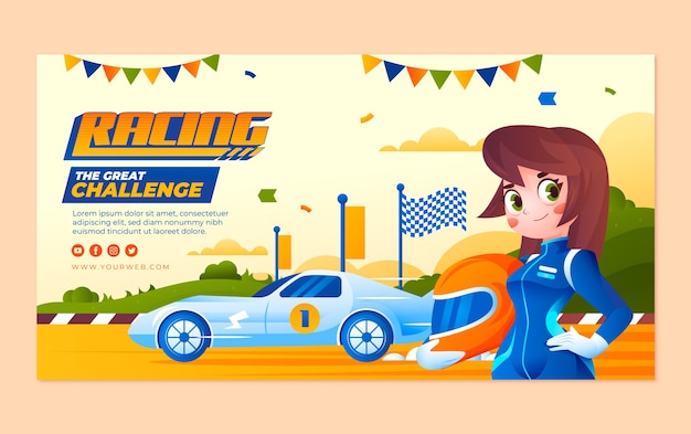 Racing competition facebook post template