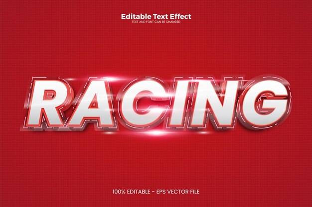 Racing editable text effect in modern trend style