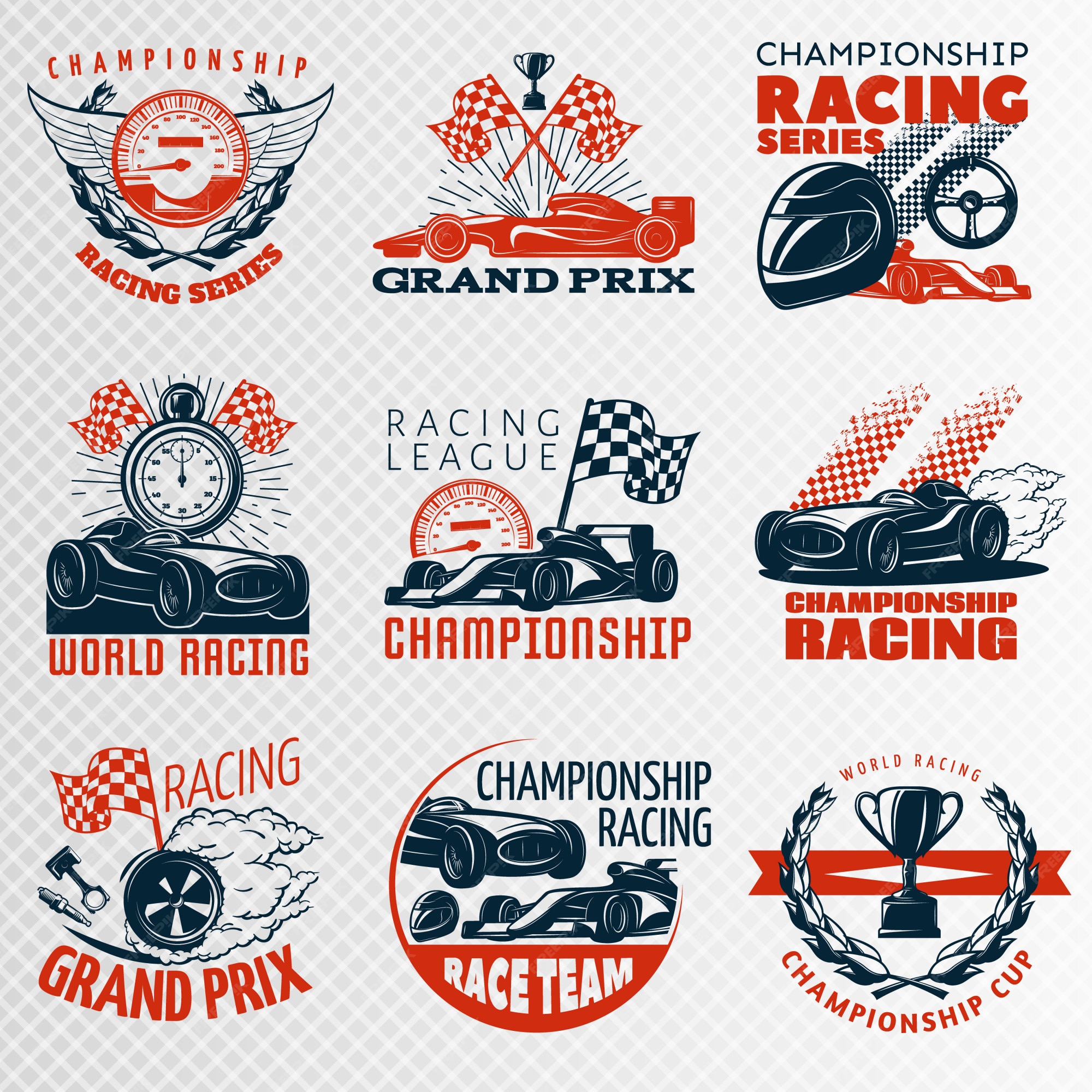 Racing championship logo design incorporated Vector Image