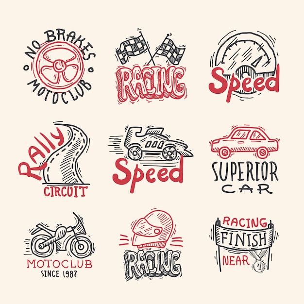 Racing Emblems Set