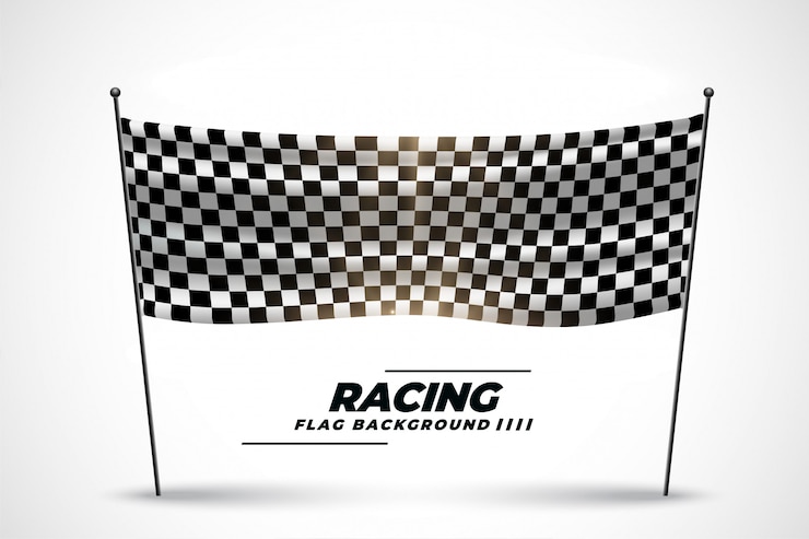 Free Vector racing flag banner for start or finish of race