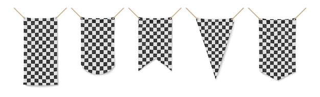 Racing flags vinyl banners checkered pennons set