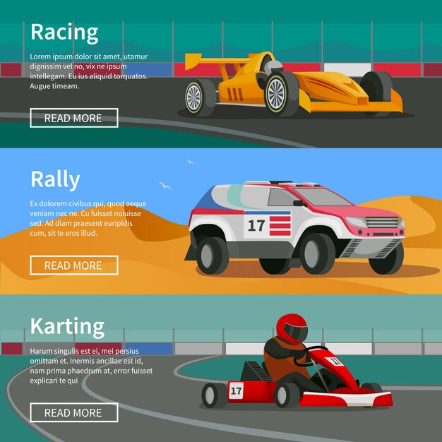 Racing Horizontal Banners Collection