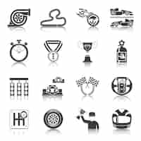 Free vector racing icons black