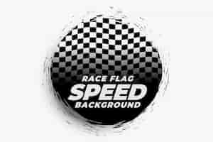 Free vector racing speed background with checkered flag