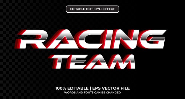 Racing style editable text effect. speed race text effect, editable fast and sport text style